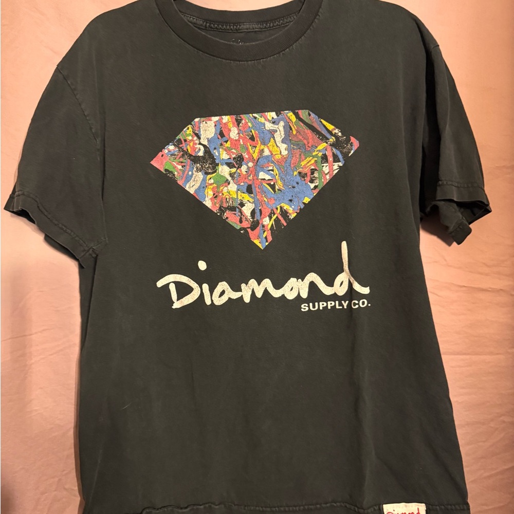 Diamond Supply Co. Black Tee with Colorful Diamond Graphic